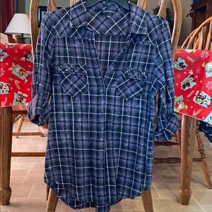 Rock Republic Purple Flannel Button Down